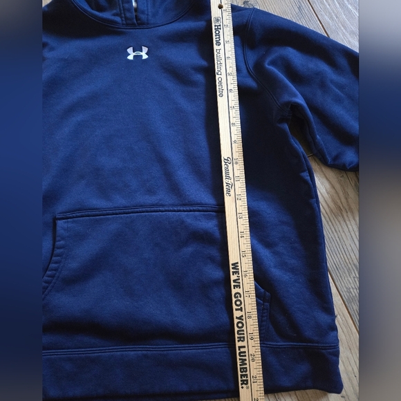 Under Armour Youth Large Navy Blue Hoodie, Polyester Rn96510 - Picture 4 of 9